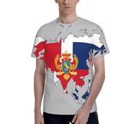 T-shirt élégant à manches courtes pour homme, motif carte du drapeau du Monténégrin abstrait, doux et confortable, pour un usage quotidien, Noir , M