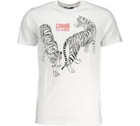 T-shirt élégant pour hommes, blanc, avec impression et col rond - manches courtes, taille : L Couleur : Bianco