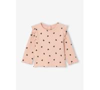T-shirt en côtes manches volantées bébé fille rose poudré 12M(74CM)