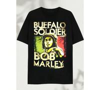 T-shirt en coton 220g pour hommes, version ample du Top à col rond manches courtes décontracté pour les quatre saisons avec l'impression Bob Marley Buffalo Soldier Zion Roots L,M,S,XL,XXL,XXXLPortrait