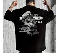 T-shirt en coton à manches courtes noir avec portrait de sculpture abstraite pour homme L,M,S,XL,XS,XXLPortrait,graphiquePolyester