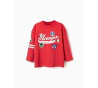 T-shirt En Coton À Manches Longues Et Imprimés Avengers Rouge 11/12A