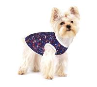 T-shirt en coton américain sans manches pour animal de compagnie Motif étoiles rouges et bleues