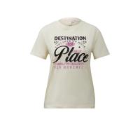 T-shirt en coton avec imprimÃ© devant femme QS Blanc L
