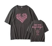 T-Shirt en Coton avec imprimé Bron Pink Album Blink World Tour(D Gray,L)