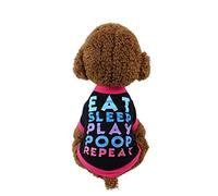 T-shirt en coton avec inscription « Eat Sleep » pour petit chien, taille L, design pratique
