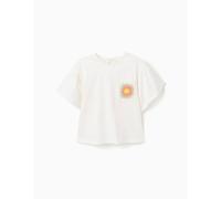 T-shirt En Coton Avec Poche Au Crochet Blanc 9/10A