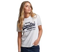 Superdry T-shirt Vl Scripted Coll manches courtes Blanc M Femme