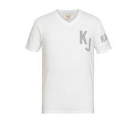 Kaporal, Tee Shirt Manches Courtes, pour Homme, 95% Coton - 5% Elasthanne, Coupe Slim, Col en V, Couleur White, Taille S