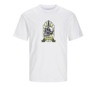 T-shirt en coton blanc uni coupe droite avec imprimé tête de mort M