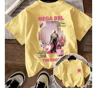 T-shirt en coton décontracté avec graphique d'affiche "MEGA BBL" Étoile & Musique, tee-shirt à manches courtes doux et confortable, streetwear Y2K pour fête d'été L,M,S,XL,XXLPortrait,LettresTissu tri