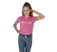 T-shirt en coton fille HKM Pony Club Rose 3/4 ans