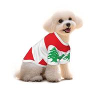 T-shirt en coton imprimé drapeau du Liban pour chien et chat de petite, moyenne et grande taille