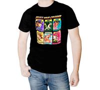 T-shirt en coton JoJo's Bizarre Adventure, motif personnages anime, manches courtes, Personnages noirs, L