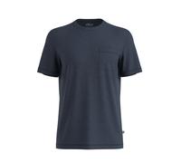 T-shirt en coton mÃ©langÃ© avec poche poitrine et patch logo s.Oliver Bleu 2XL