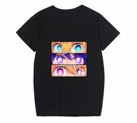 T-shirt en coton noir imprimé anime Oshi No KO Hoshino Ai, t-shirt décontracté utilisé pour les fans de manga, cadeau de cosplay, Noir 5, M