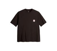 T-shirt en coton noir uni avec une coupe regular fit et une poche plaquée S