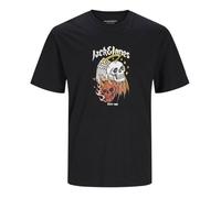 T-shirt en coton noir uni coupe droite avec imprimé tête de mort L