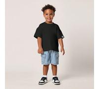 T-shirt en coton oversize pour enfants, col ras-du-cou classique, manches courtes, décontracté et confortable pour tous les jours. Essentiel de base pour le printemps et l'automne. Streetwear pour les