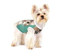 T-shirt en coton pour chien/chat curieux imprimé chat gilet doux respirant sans manches pour petit chiot chat