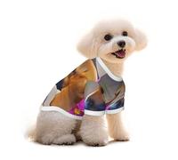 T-shirt en coton pour chien et chat - Beagle fleurs colorées - Gilet d'été respirant pour petits chiens, débardeur doux pour chiot, vêtements légers pour animaux de compagnie, taille L