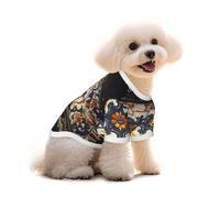 T-shirt en coton pour chien et chat - Design intérieur baroque - Gilet d'été respirant pour petits chiens - Débardeur doux pour chiot - Vêtements légers pour animaux de compagnie - Taille L