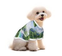 T-shirt en coton pour chien et chat - Destination de vacances d'été - Gilet d'été respirant pour petits chiens, débardeur doux pour chiot, vêtement léger pour animaux de compagnie, taille M