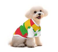 T-shirt en coton pour chien et chat - Drapeau de la Birmanie - Gilet d'été respirant pour petits chiens, débardeur doux pour chiot, vêtements légers pour animaux de compagnie, taille S