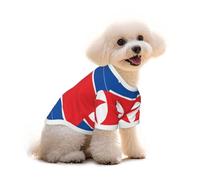 T-shirt en coton pour chien et chat - Drapeau de la Corée du Nord - Gilet d'été respirant pour petits chiens - Débardeur doux pour chiot - Vêtement léger pour animaux de compagnie - Taille S