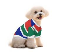 T-shirt en coton pour chien et chat - Drapeau de l'Afrique du Sud - Gilet d'été respirant pour petits chiens, débardeur doux pour chiot, vêtement léger pour animaux de compagnie, taille L