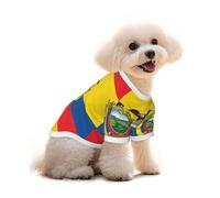 T-shirt en coton pour chien et chat - Drapeau de l'Équateur - Gilet d'été respirant pour petits chiens, débardeur doux pour chiot - Vêtements légers pour animaux de compagnie - Taille M