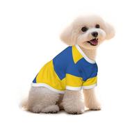 T-shirt en coton pour chien et chat - Drapeau de l'Ukraine - Gilet d'été respirant pour petits chiens, débardeur doux pour chiot, vêtements légers pour animaux de compagnie, taille S