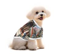 T-shirt en coton pour chien et chat - Éclairage dynamique pendant la saison des fleurs de cerisier - Gilet d'été respirant pour petits chiens, débardeur doux pour chiot, vêtement léger pour animaux de
