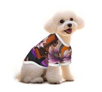 T-shirt en coton pour chien et chat - Fleurs de lotus dans la chambre - Gilet d'été respirant pour petits chiens, débardeur doux pour chiot, vêtements légers pour animaux de compagnie, taille S