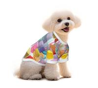 T-shirt en coton pour chien et chat - Formes géométriques 3D colorées - Gilet d'été respirant pour petits chiens, débardeur doux pour chiot, vêtement léger pour animaux de compagnie, taille M