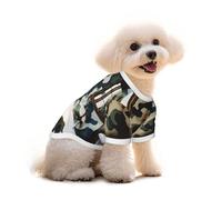 T-shirt en coton pour chien et chat - Gilet d'été respirant avec coin de salle de bain pour petits chiens, débardeur doux pour chiot, vêtements légers pour animaux de compagnie, taille S