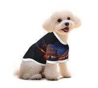 T-shirt en coton pour chien et chat - Magnifiques planètes - Gilet d'été respirant pour petits chiens, débardeur doux pour chiot, vêtement léger pour animaux de compagnie, taille M