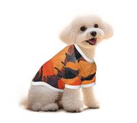 T-shirt en coton pour chien et chat - Motif corbeau - Gros plan - Volant au-dessus du coucher du soleil - Gilet d'été respirant pour petits chiens - Débardeur doux pour chiot - Vêtement léger pour