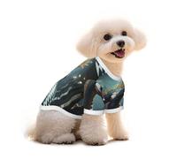 T-shirt en coton pour chien et chat - Motif dragon 3D et girafe - Gilet d'été hybride respirant pour petits chiens - Débardeur doux pour chiot - Vêtement léger pour animaux de compagnie - Taille M