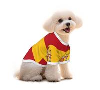 T-shirt en coton pour chien et chat - Motif drapeau espagnol - Gilet d'été respirant pour petits chiens, débardeur doux pour chiot, vêtement léger pour animaux de compagnie, taille
