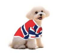 T-shirt en coton pour chien et chat - Motif drapeau norvégien - Gilet d'été respirant pour petits chiens - Débardeur doux pour chiot - Vêtement léger pour animaux de compagnie - Taille