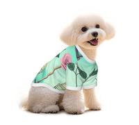T-shirt en coton pour chien et chat - Roses roses by the Bench gilet d'été respirant pour petits chiens, débardeur doux pour chiots et chiots - Vêtement léger pour animaux de compagnie - Taille M