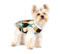 T-shirt en coton pour chien/milieu du siècle, art moderne, imprimé chat, gilet doux et respirant sans manches, pour petit chiot et chat