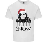 T-shirt en coton pour homme avec inscription « Christmas Let it Snow », blanc, XXL