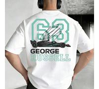 T-shirt en coton pour hommes, été et automne, avec un imprimé de design de course '63', convient pour le port quotidien, le style de rue, les vacances, les loisirs et le sport L,M,S,XL,XS,XXL,XXXLGéom