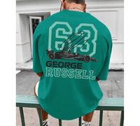 T-shirt en coton pour hommes, été et automne, avec un imprimé de design de course '63', convient pour le port quotidien, le style de rue, les vacances, les loisirs et le sport L,M,S,XL,XXLGéométrique,