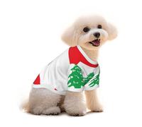 T-shirt en coton pour petit chien Motif drapeau du Liban avec imprimé unique