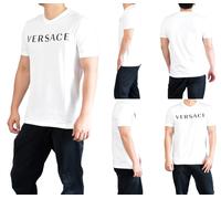 T-Shirt En Coton VERSACE Mainline Avec Logo Brodé Iconique Rétro Taille S