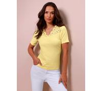 T-shirt en dentelle ultra-doux avec modal - Creation L - citron CITRON 52