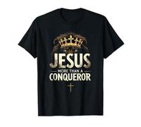 T-Shirt en Forme de Lion Jesus More Than A Conqueror Faith Over Fear T-Shirt